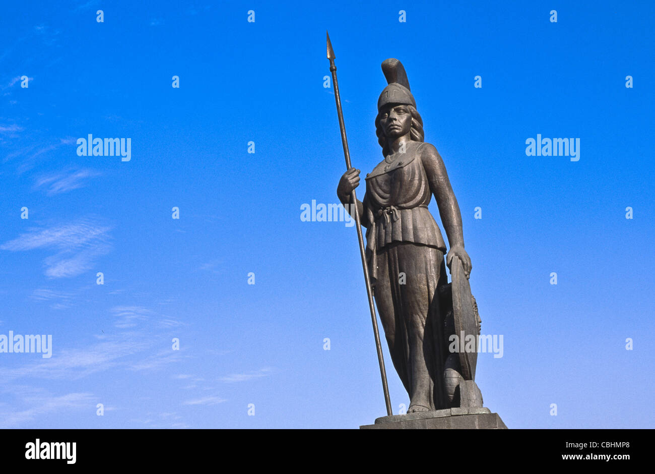 Roman goddess Minerva statue created by Joaquin Arias, Guadalajara