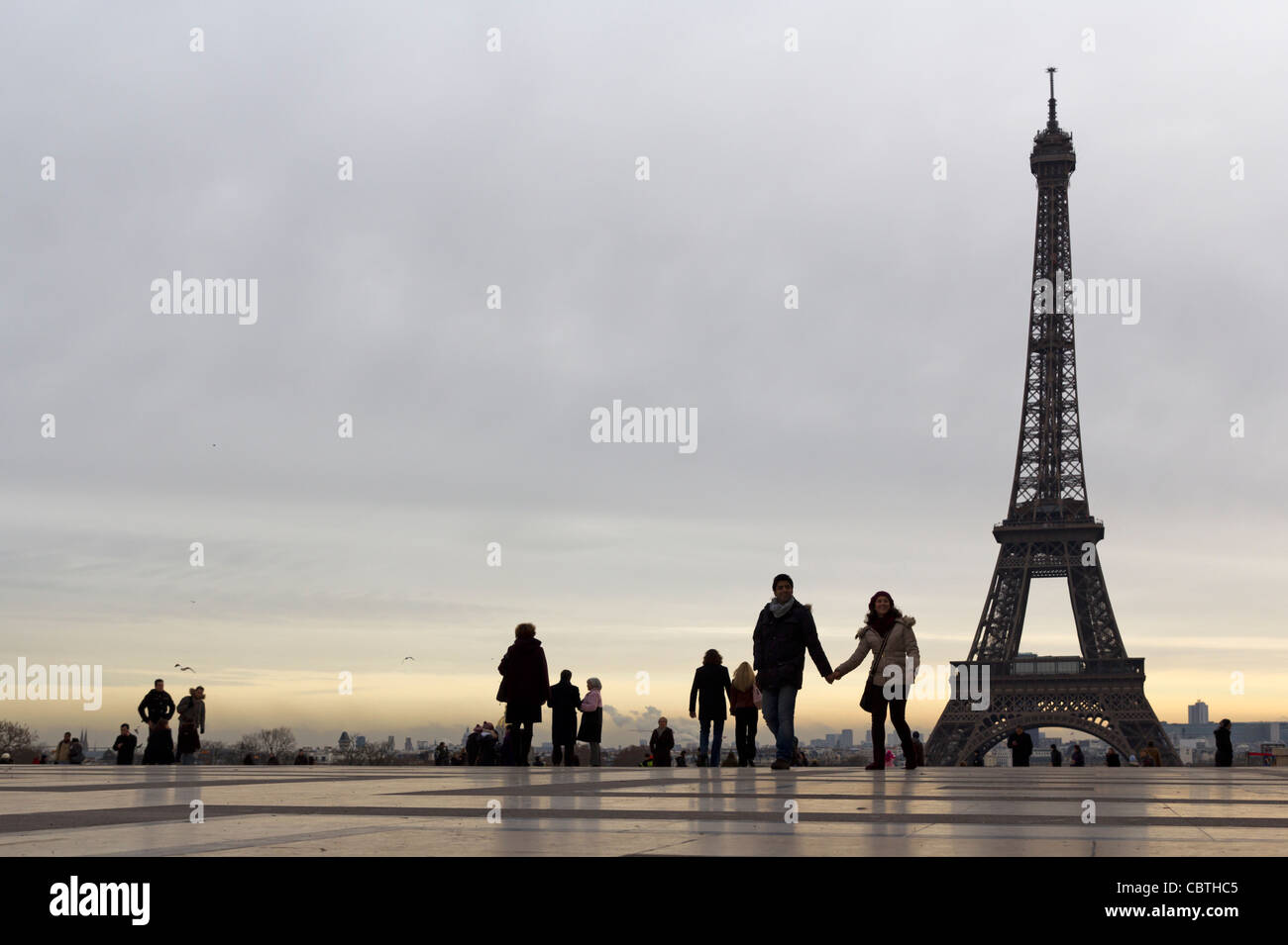 Place Du Trocadro With Eiffel Tower In Background Paris France