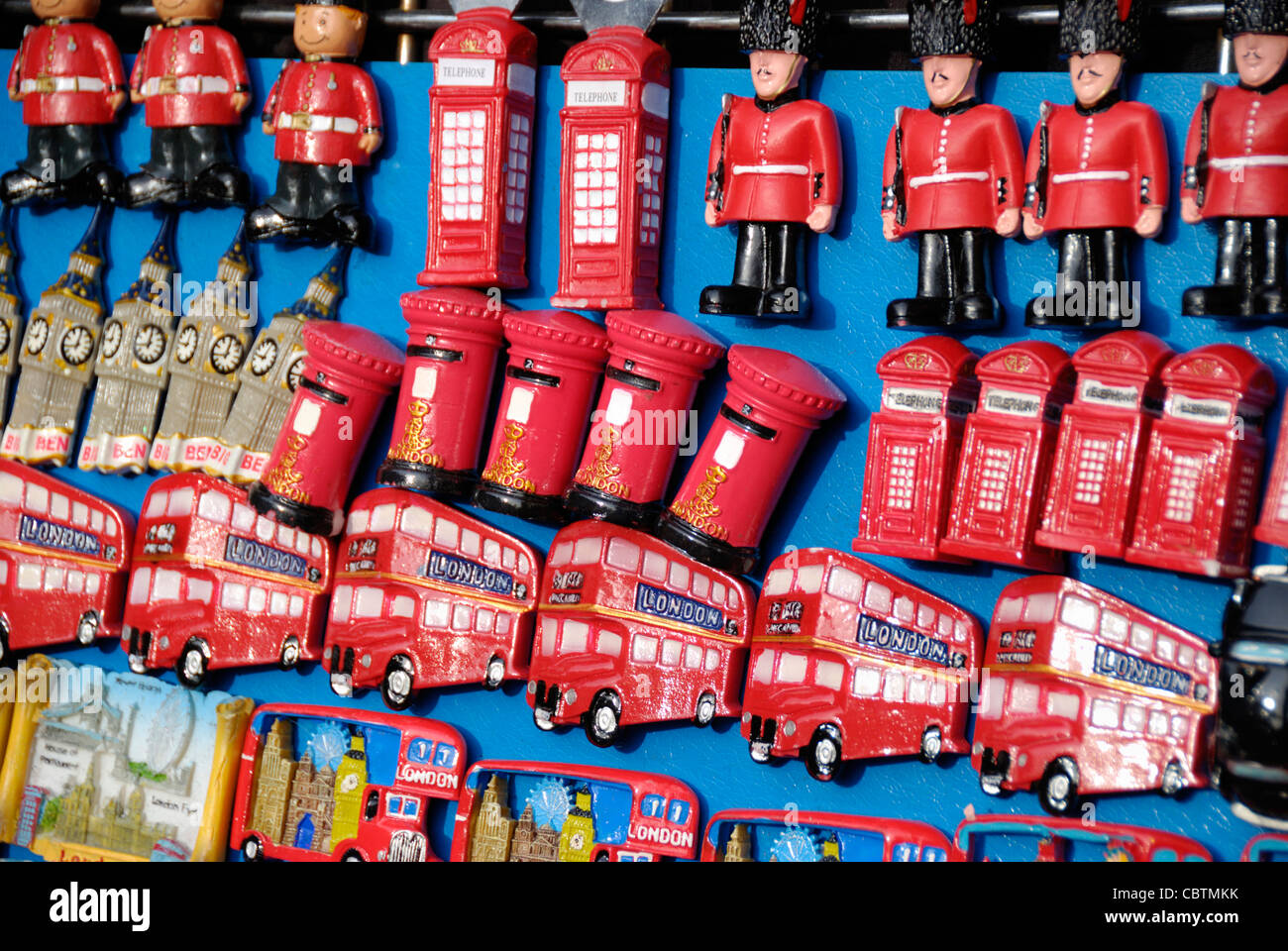 Iconic London souvenirs outside a tourist shop Stock Photo, Royalty