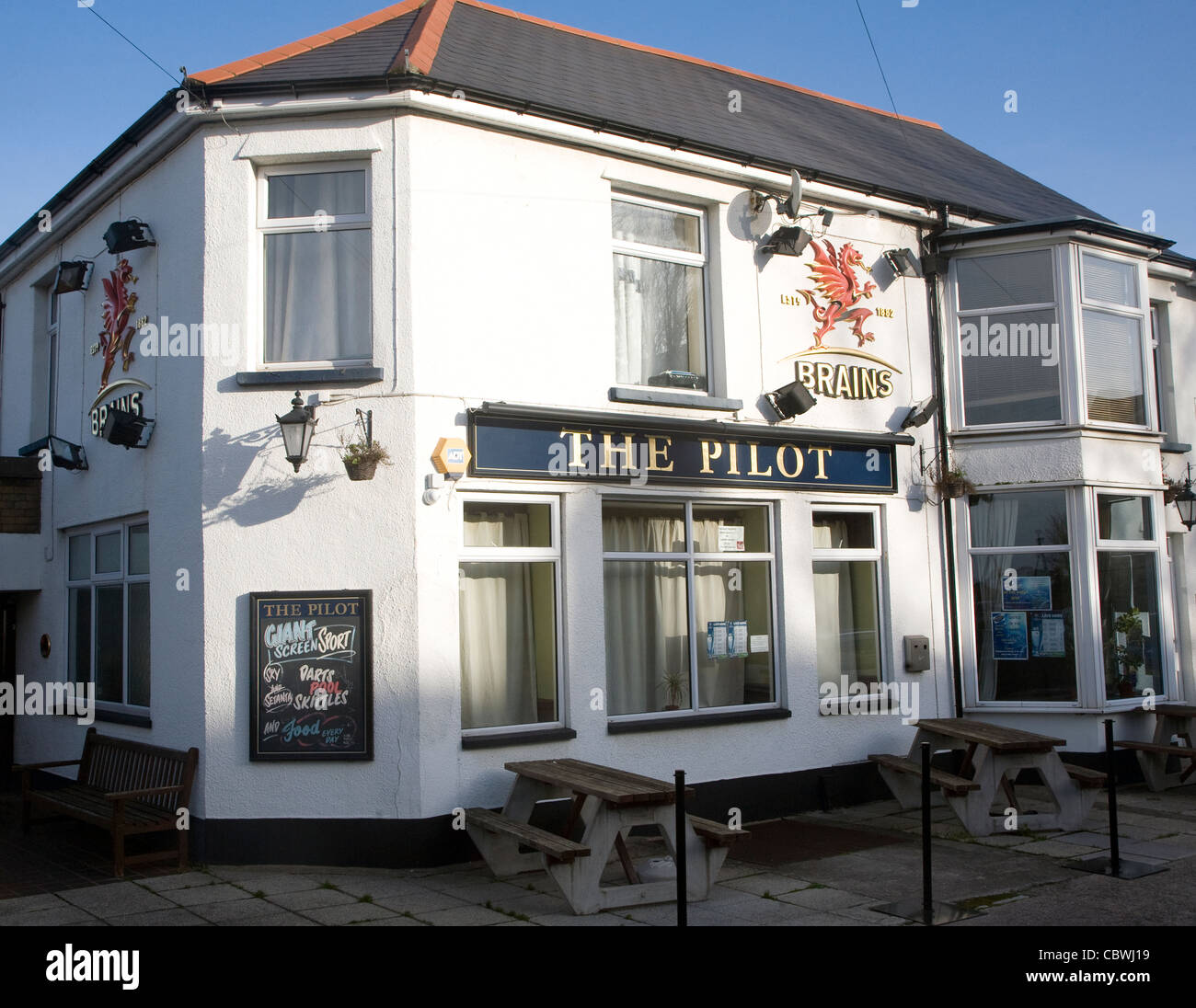The Pilot pub, Penarth, Wales Stock Photo, Royalty Free