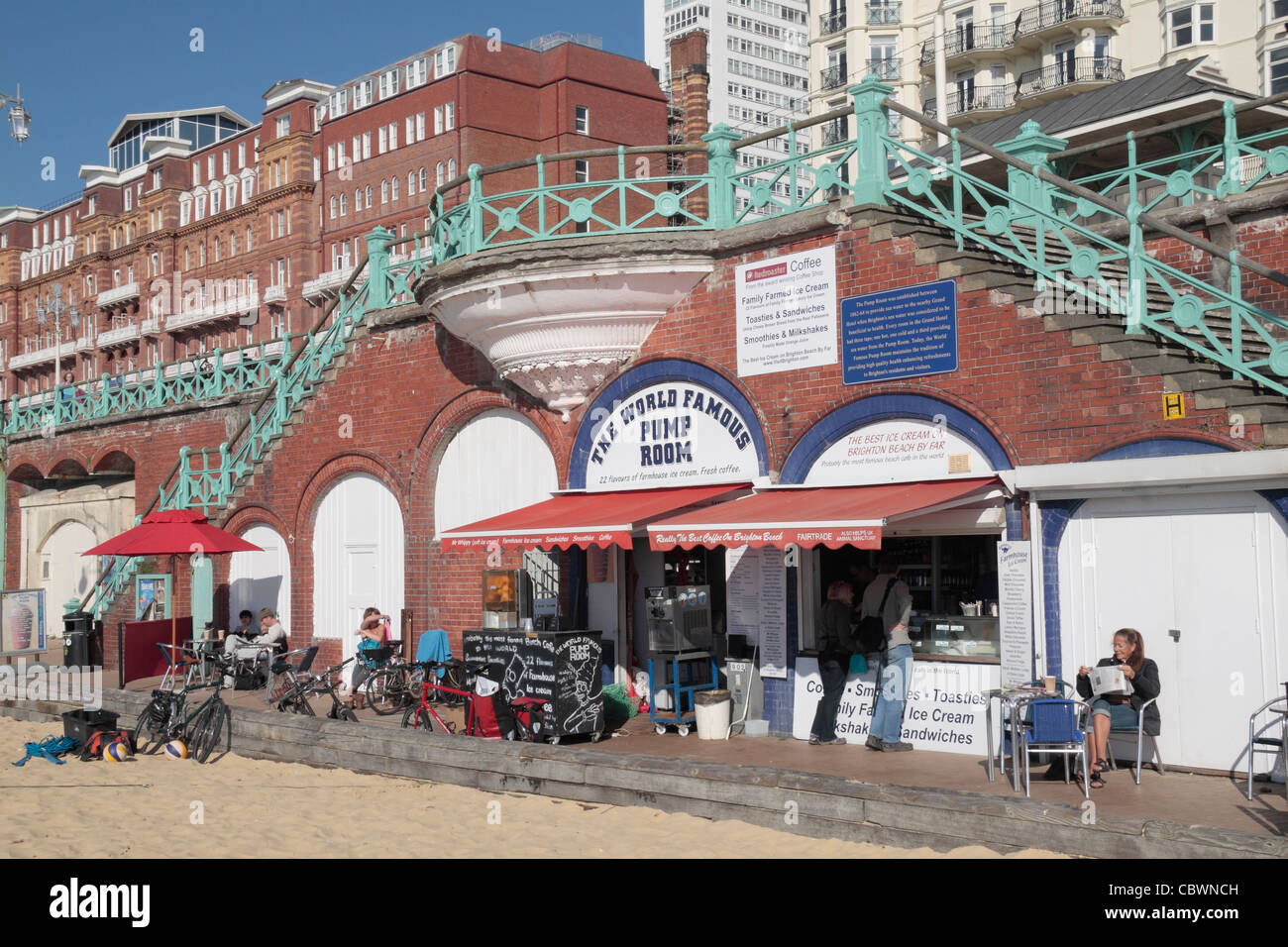 The World famous Pump Room ice cream parlour on Brighton seafront Stock