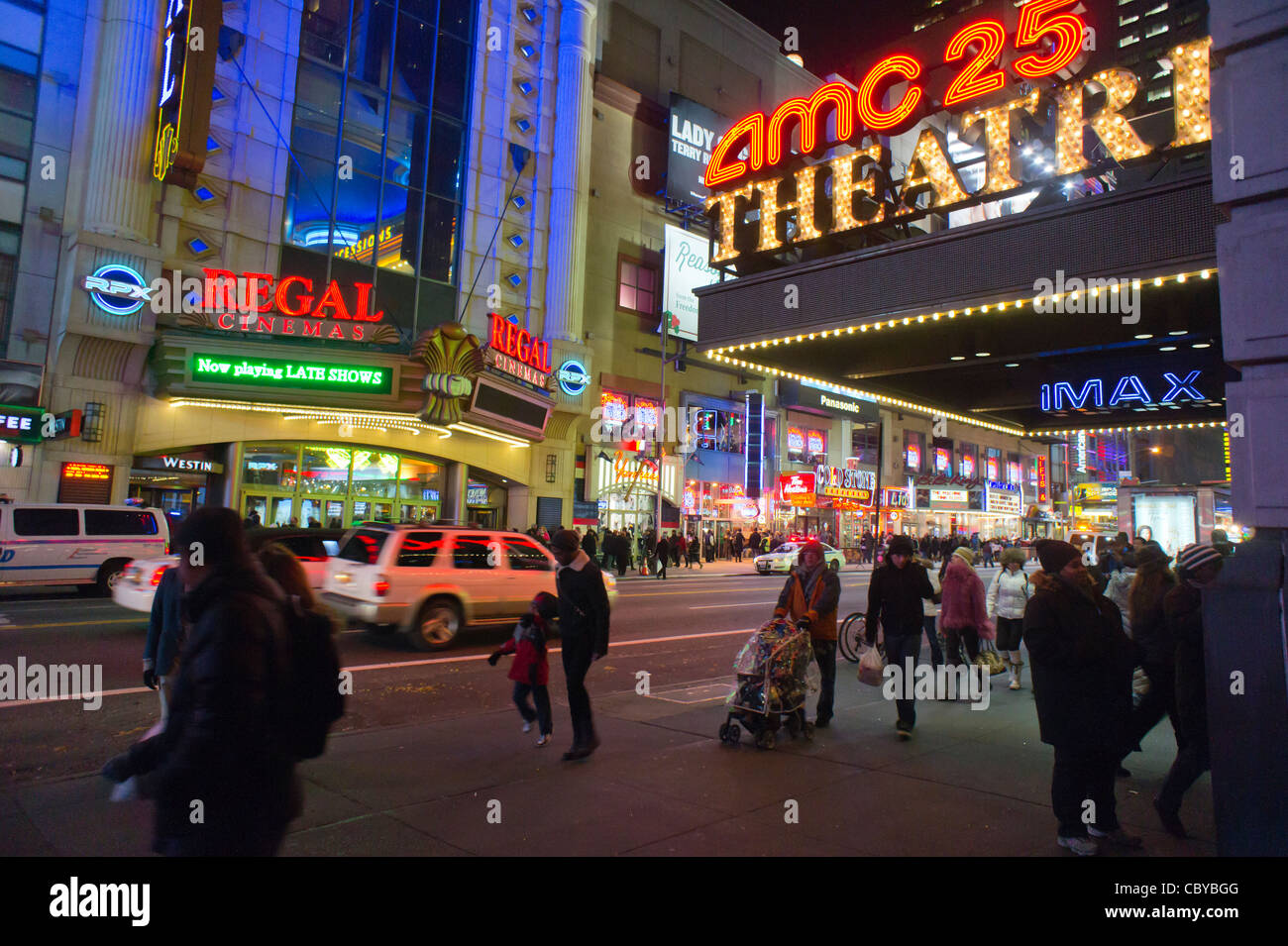 The AMC 25 and Regal Cinemas on 42nd Street in Times Square in New