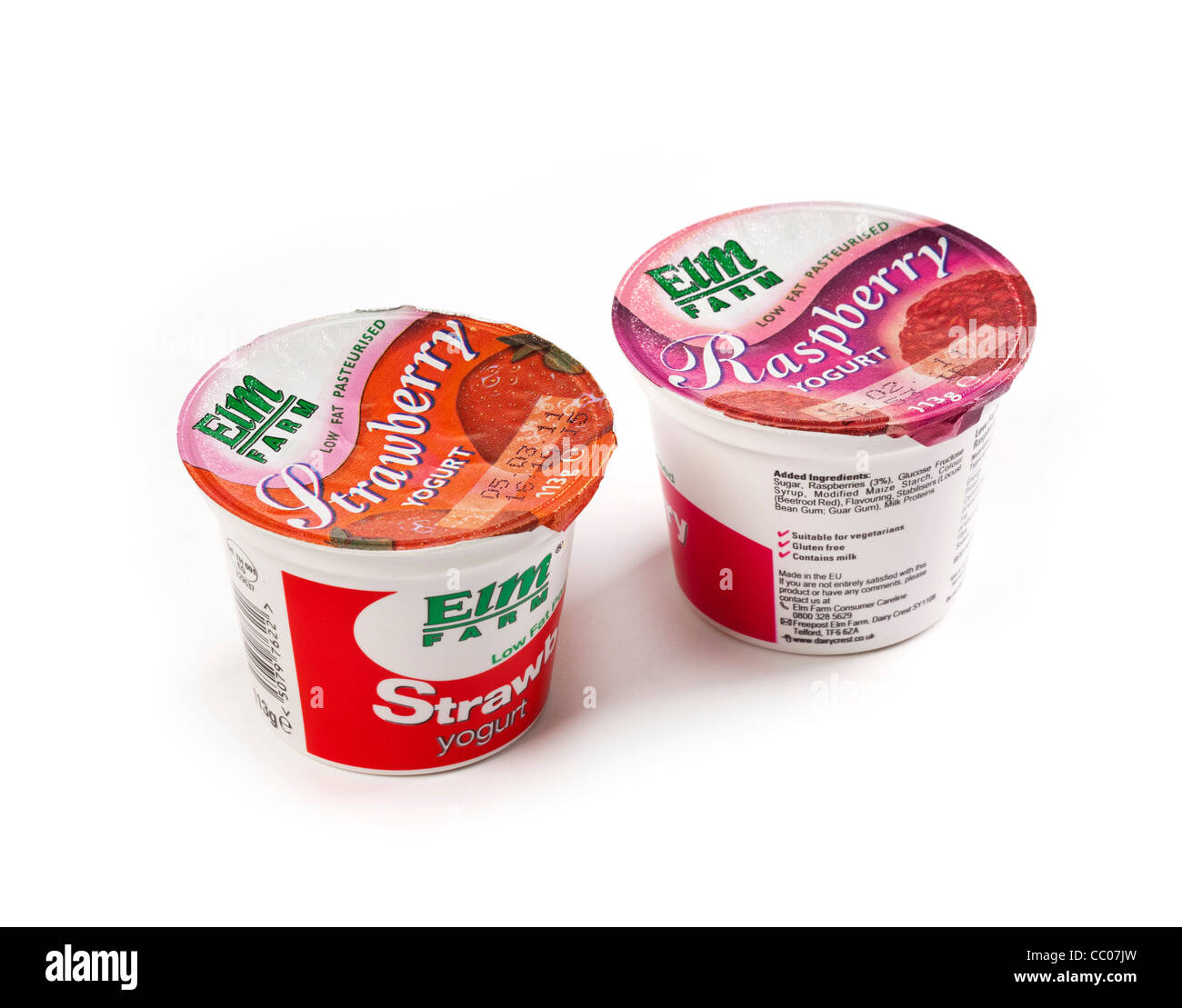 Elm Farm yoghurt made by Dairy Crest in UK Stock Photo, Royalty Free