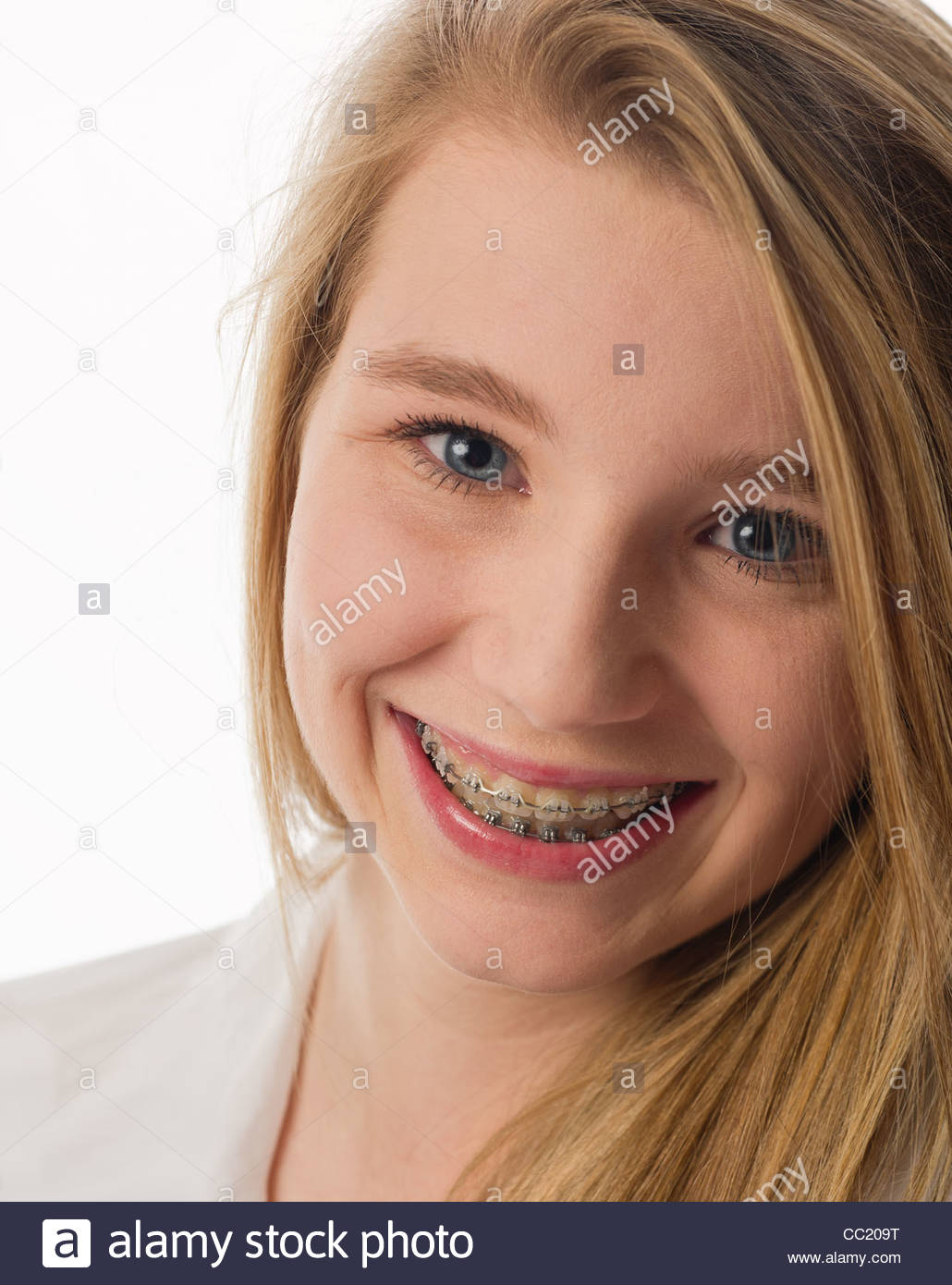 Blonde Teen Girls With Braces