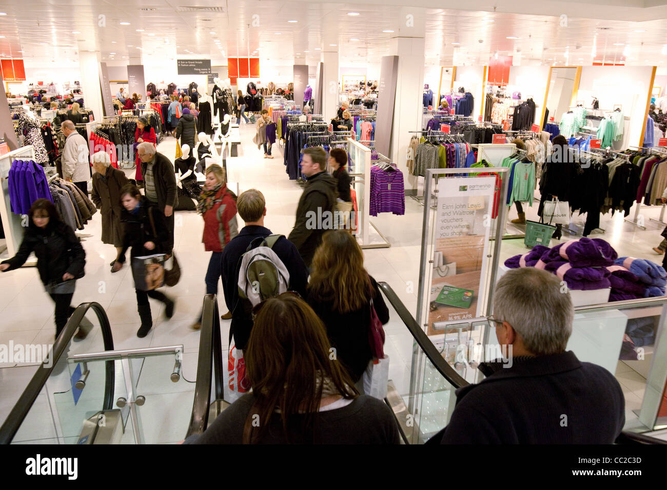 Customers in the John Lewis department store, Cambridge UK Stock Photo