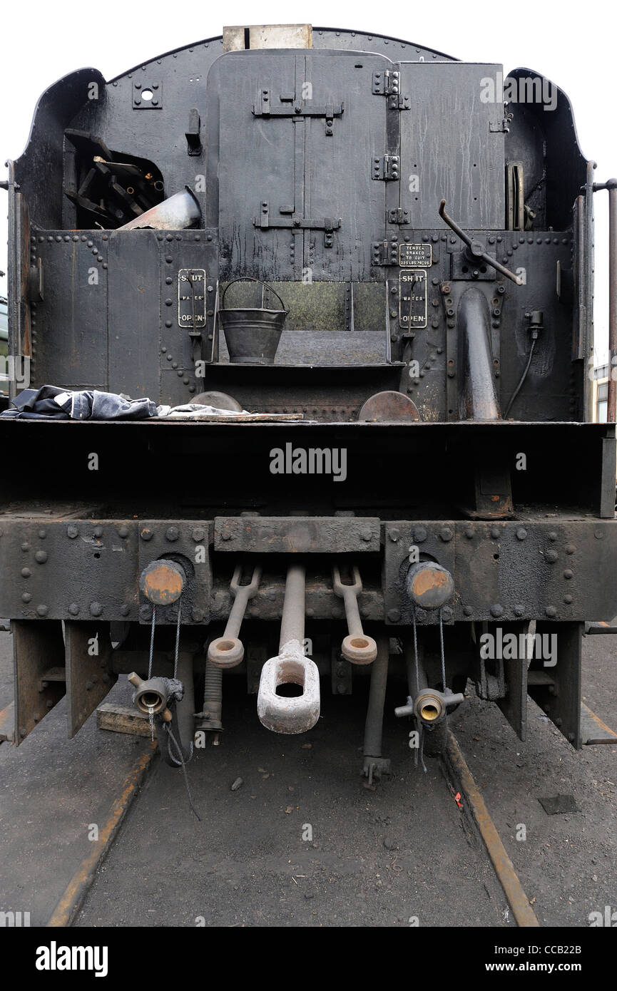 steam tender showing coupling rods england uk Stock Photo