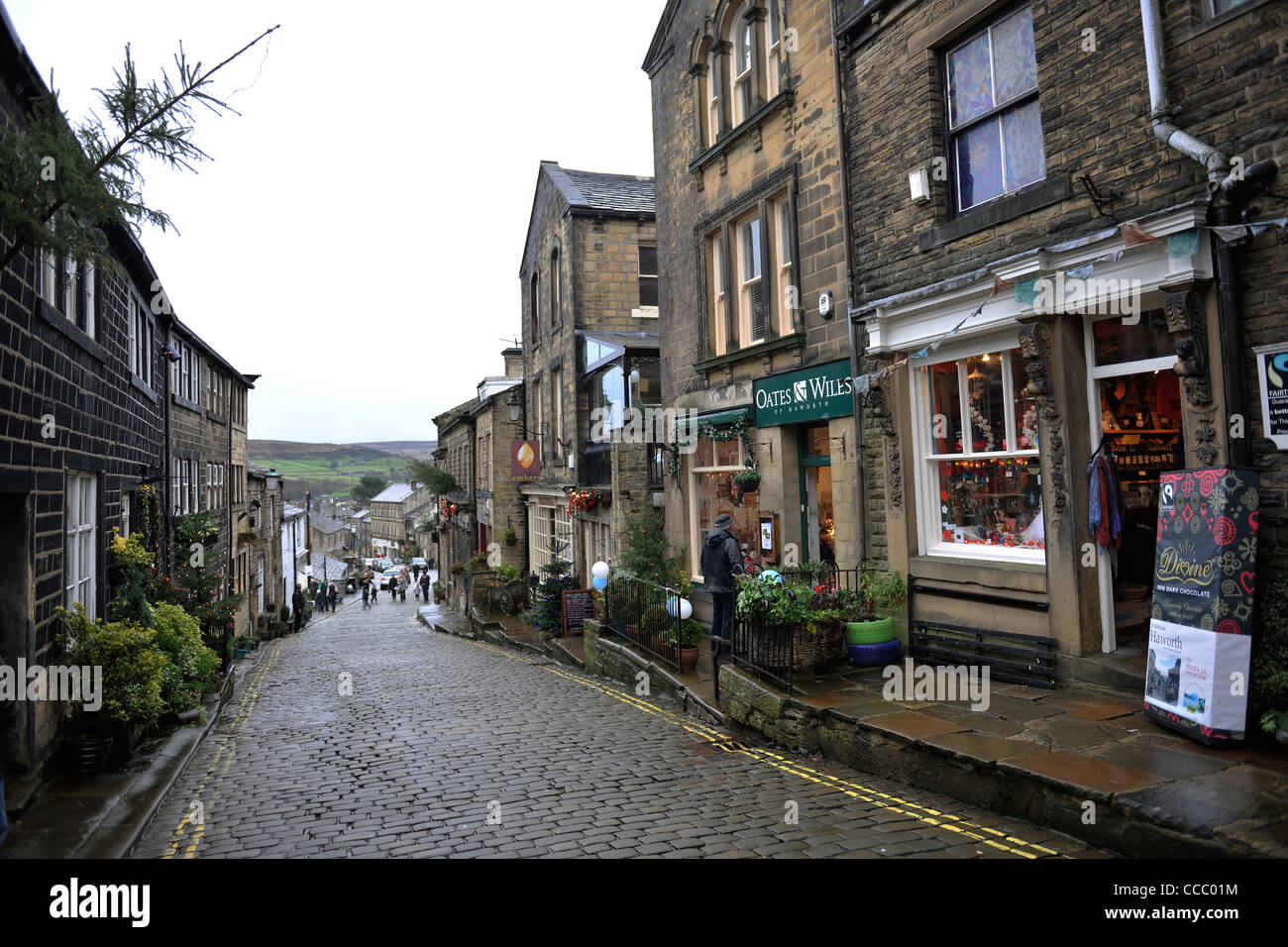 Main Street Haworth, Yorkshire1 Stock Photo, Royalty Free Image