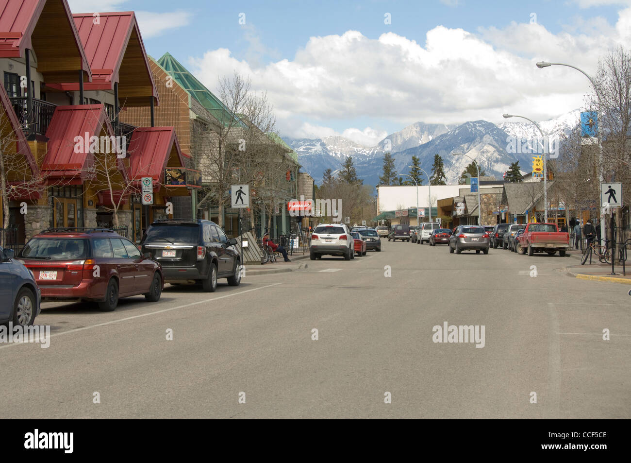 Downtown Jasper, Alberta, Canada Stock Photo, Royalty Free Image