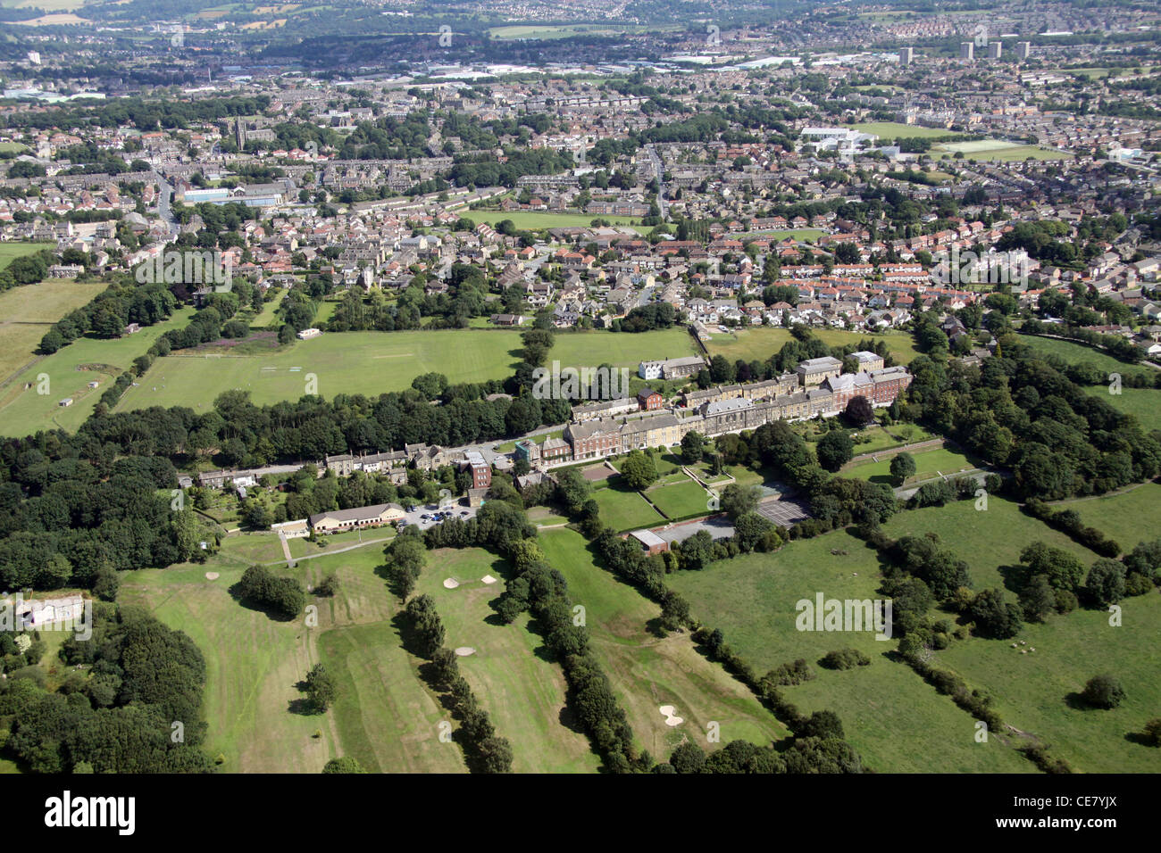 Aerial photograph of Fulneck School, near Pudsey in Leeds Stock Photo