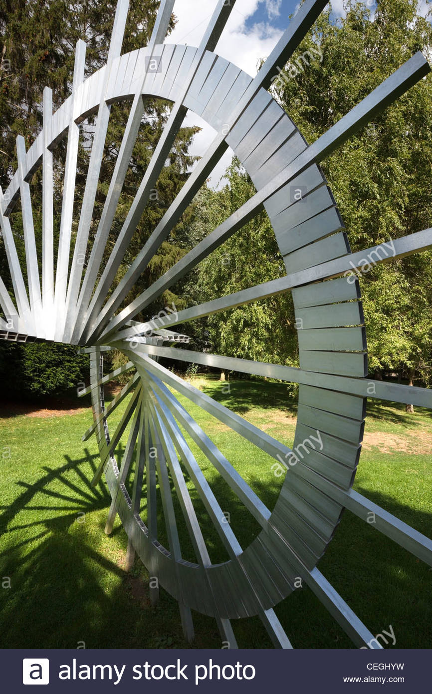 Modern art metal sculpture in the Sculpture Garden, Burghley House
