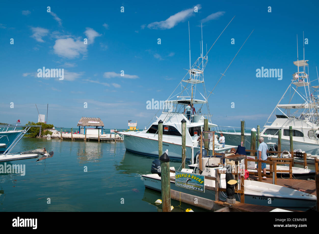 Fishing boats in Whale Harbor, Islamorada island Florida Stock Photo