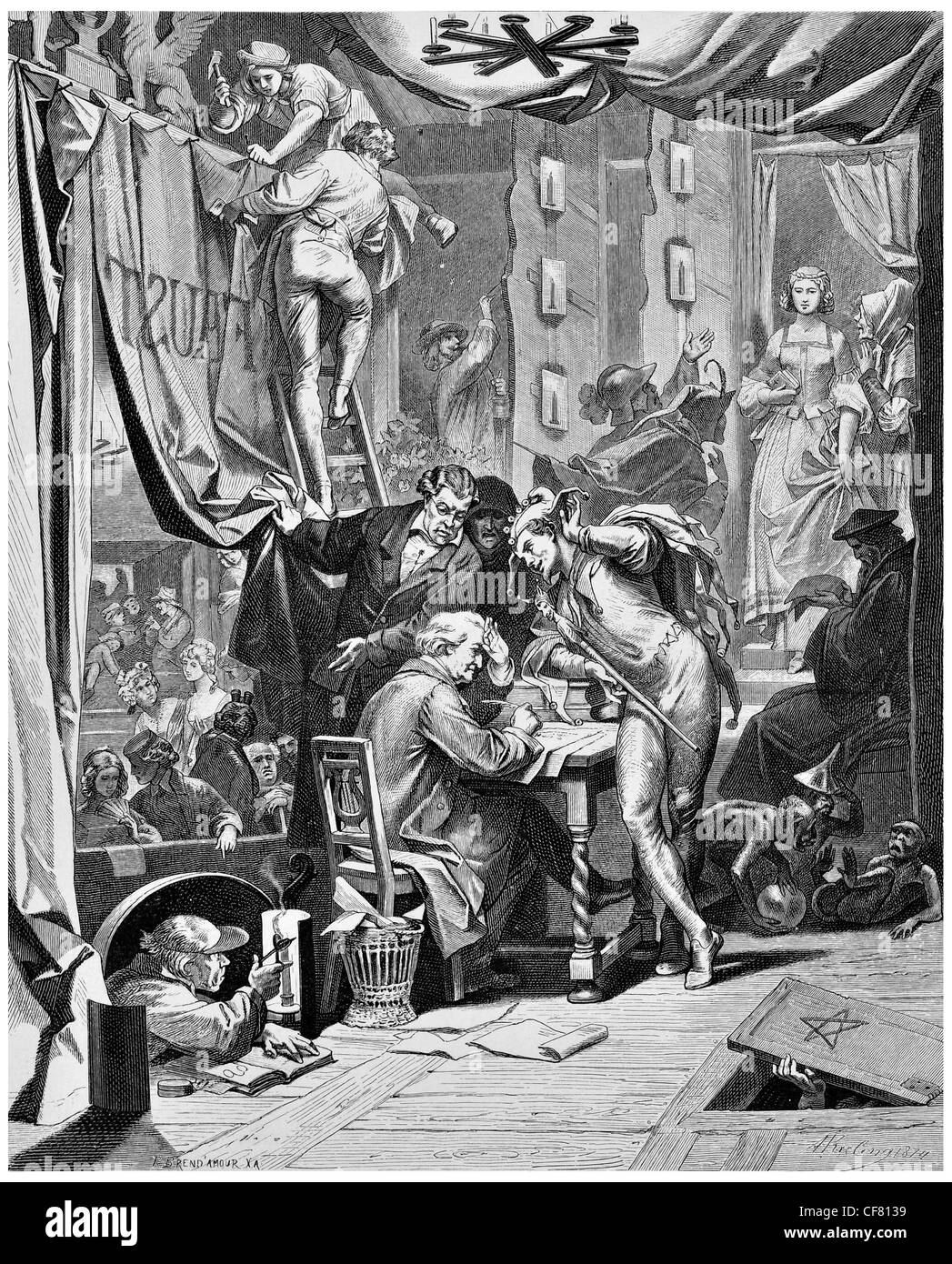 Faust Johann Wolfgang von Goethe A tragedy 1870 period costume Stock