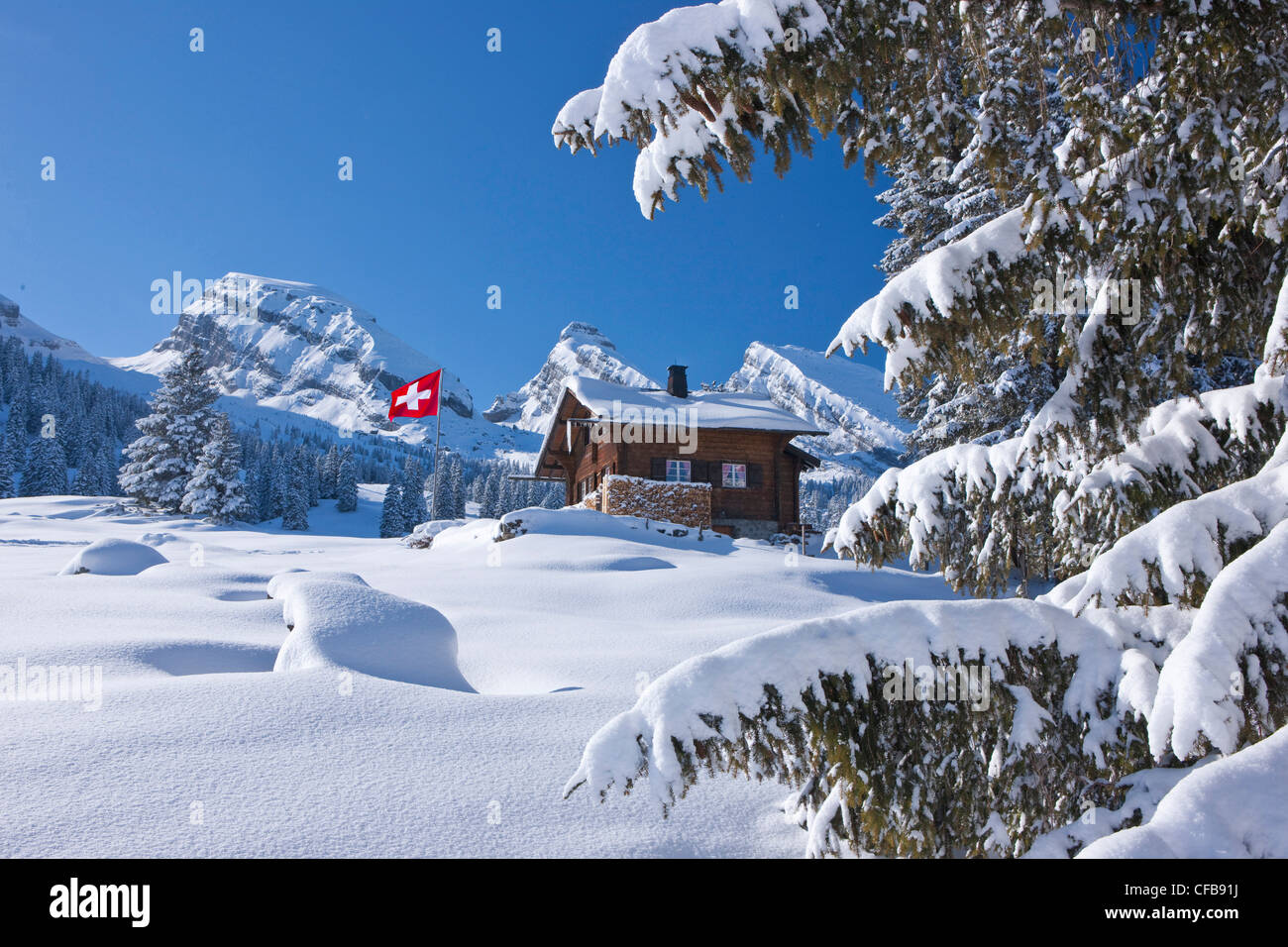 Swiss Mountain House flag, flags, swiss flag, hut, mountain house, alp hut, mountain Swiss Mountain House flag, flags, swiss flag, hut, mountain house, alp hut, mountain