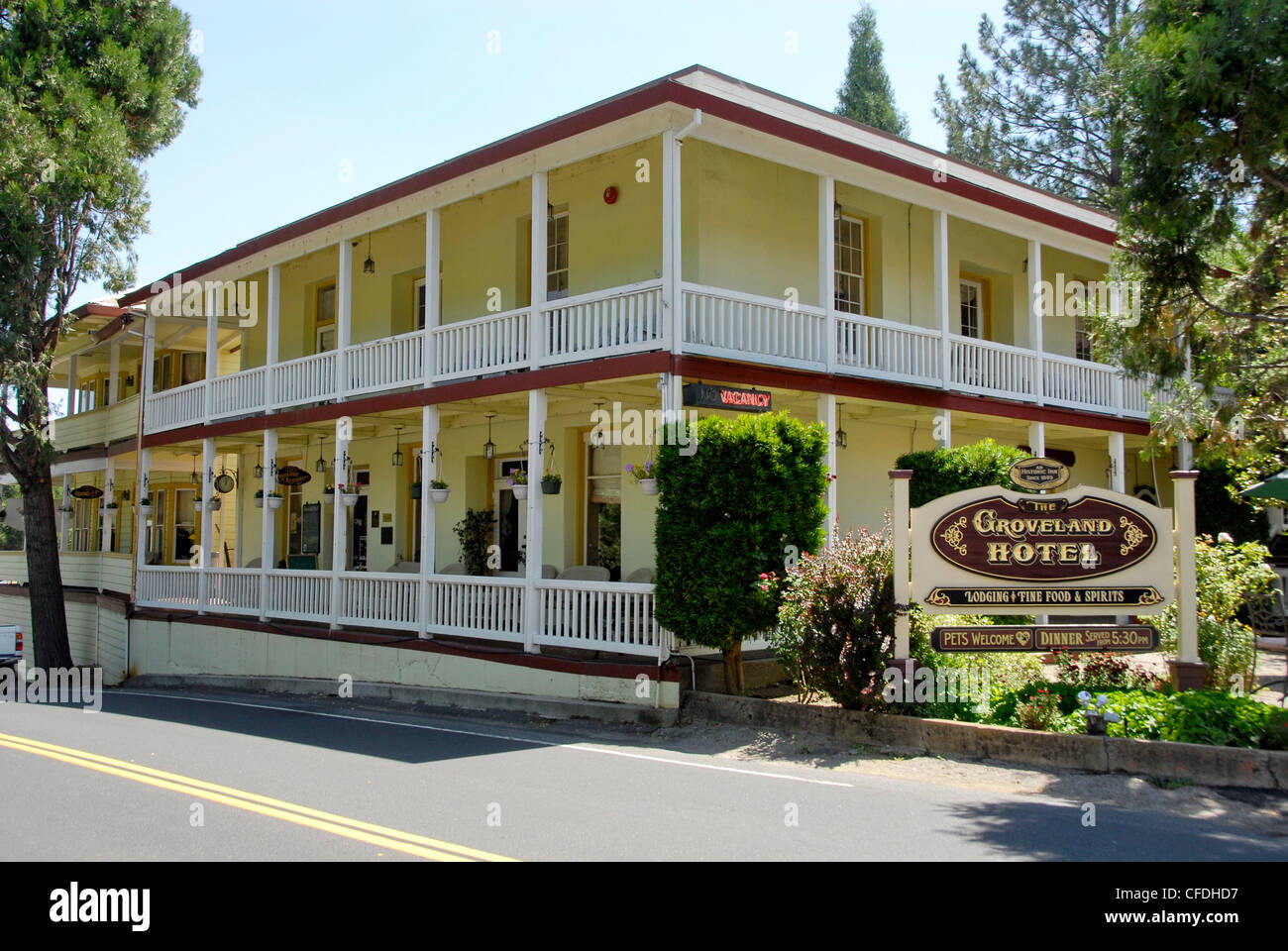 Groveland Hotel in Groveland, a pioneer gold rush town outside of Stock