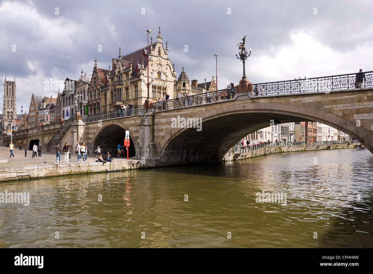 Horizontal Wide Angle Of Sint Michielsbrug Bridge St Michael S Bridge