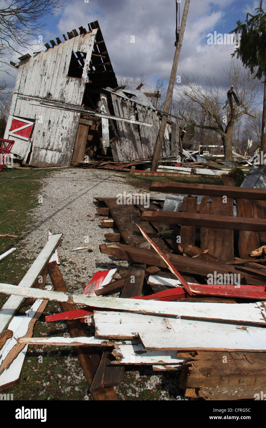 Tornado Damage Town Moscow Ohio Stock Photo, Royalty Free Image