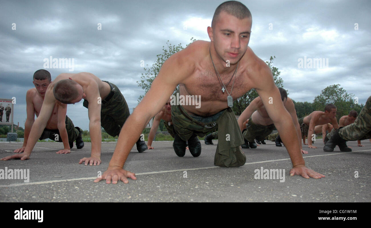 Russian army young soldiers. Physical training Stock Photo, Royalty ...