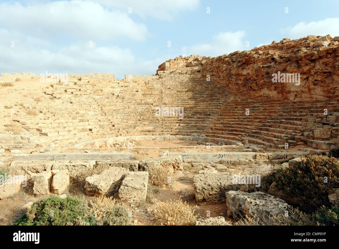 Apollonia. Libya. View towards the rear of the Greek Theatre of Stock ...