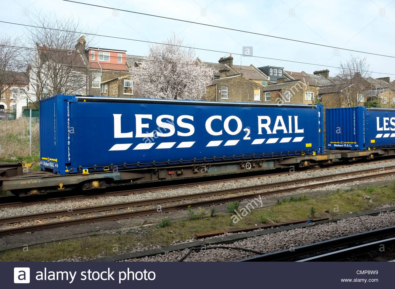 'Less CO2 Rail' intermodal Stobart Rail Tesco road rail container box