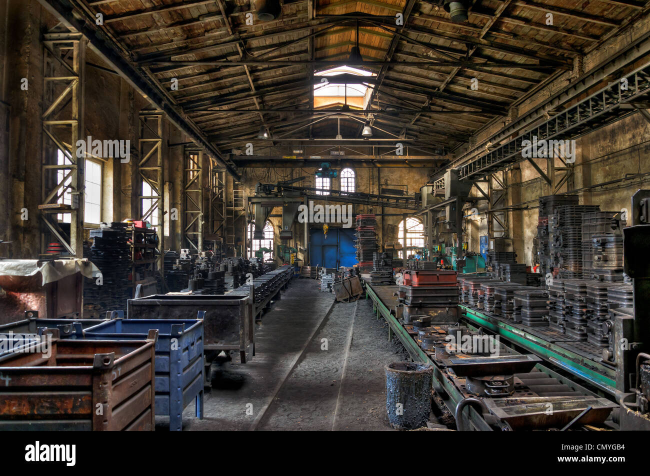 Factory hall in the old iron foundry Stock Photo, Royalty Free Image