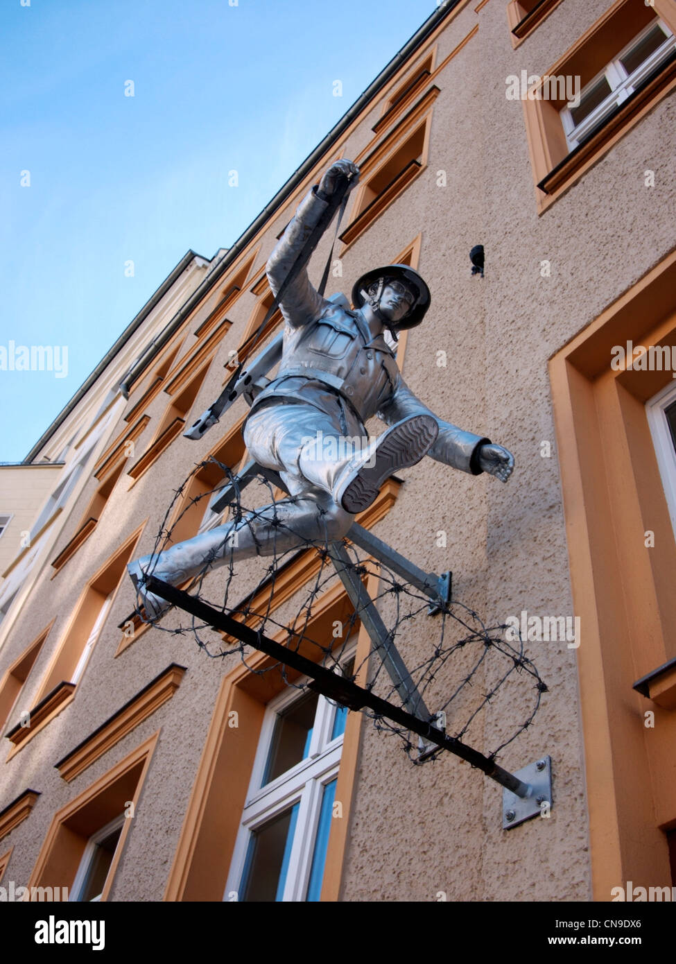 Memorial for Conrad Schumann, Berlin Stock Photo, Royalty Free Image