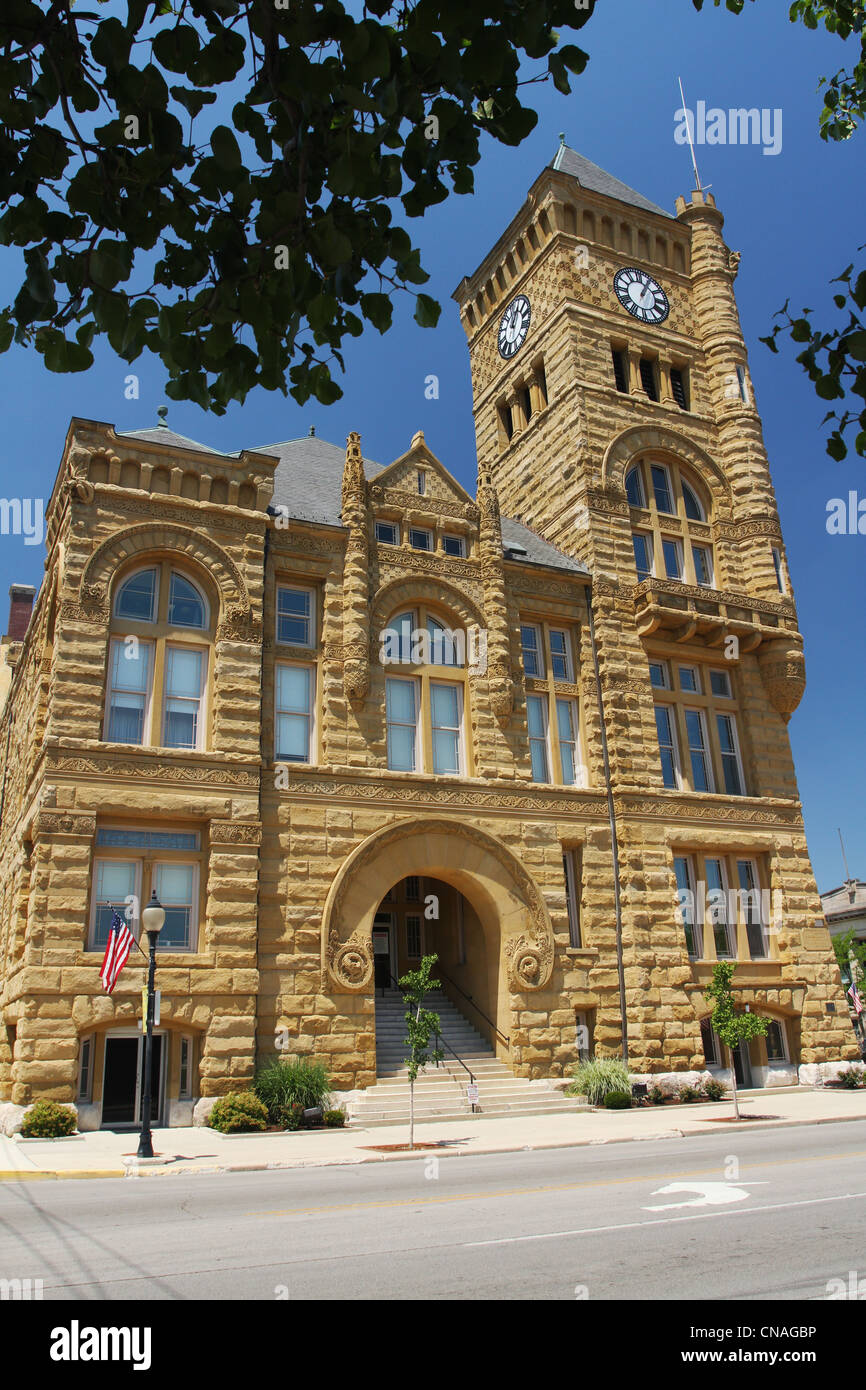 Wells County Courthouse, Bluffton, Indiana, USA, Courthouse Stock Photo