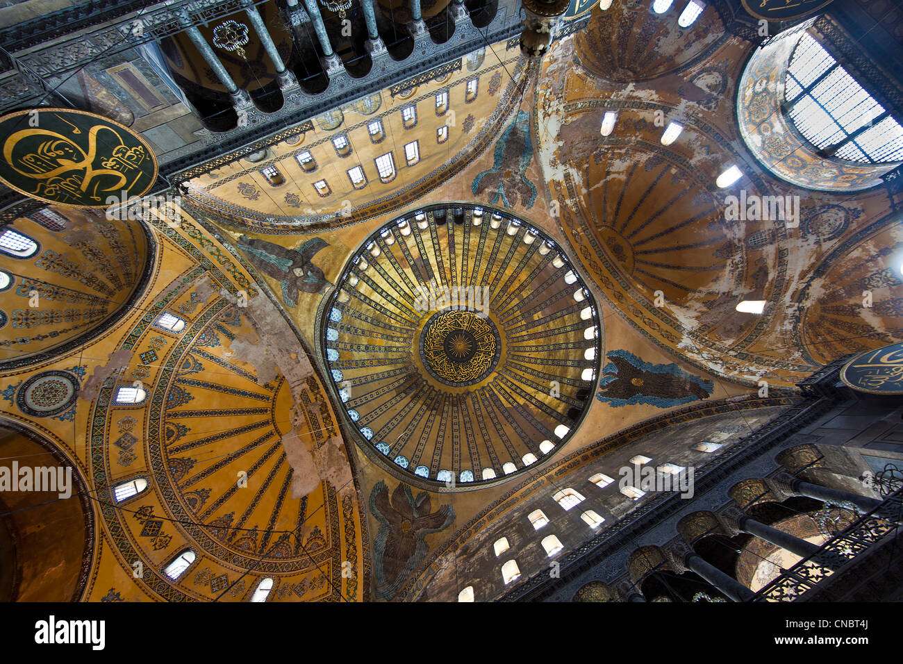 dome , columns, ceiling of Hagia Sofia, Saint Sophie, Sophia Stock