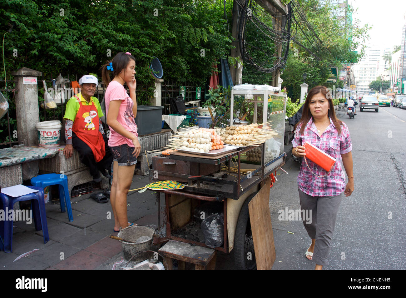 Bangkok Street Food Stalls On The Roadside Suhkumvit Road Bangkok