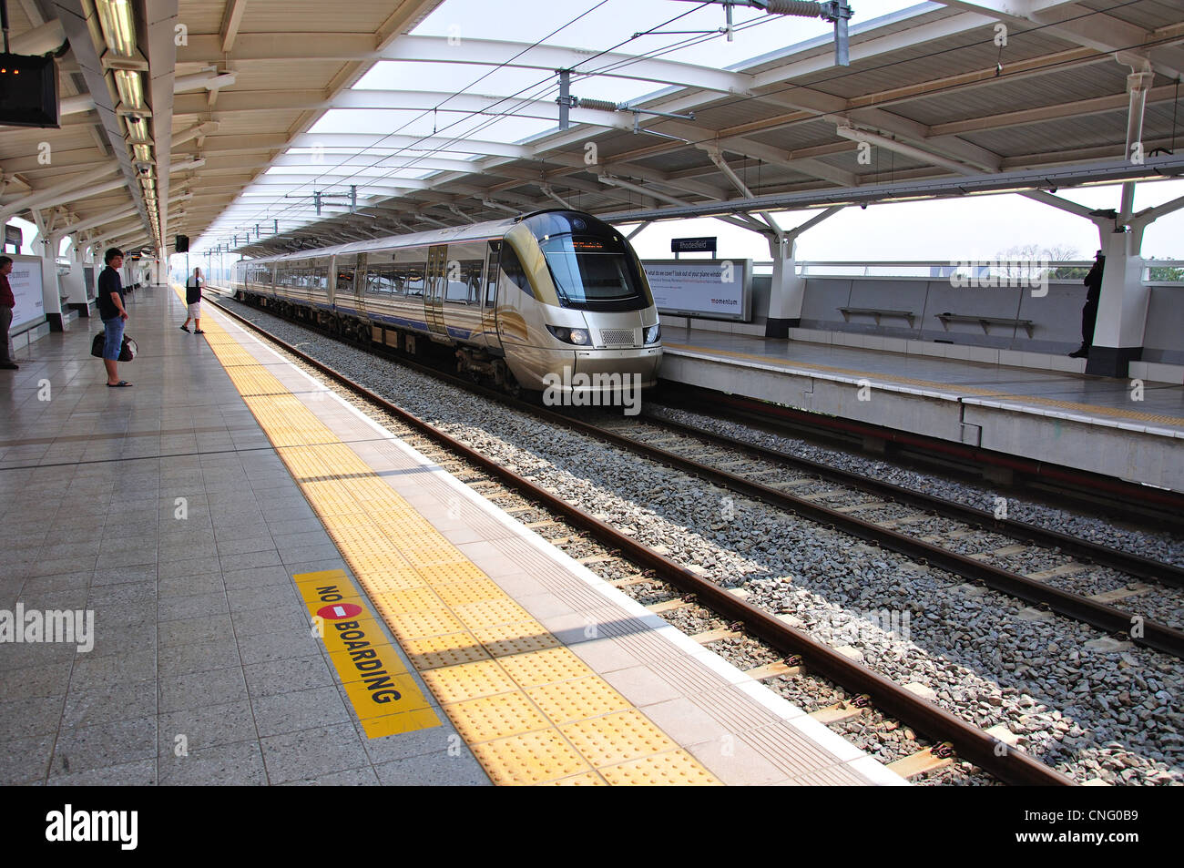 Train platform at Rhodesfield Gautrain Station, Rhodesfield, Kempton