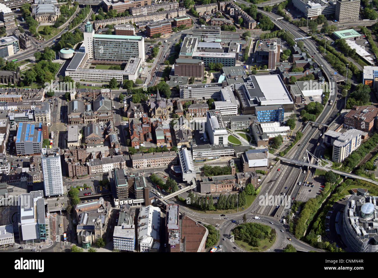 Aerial view of Northumbria University, Newcastle upon Tyne Stock Photo, Royalty Free Image