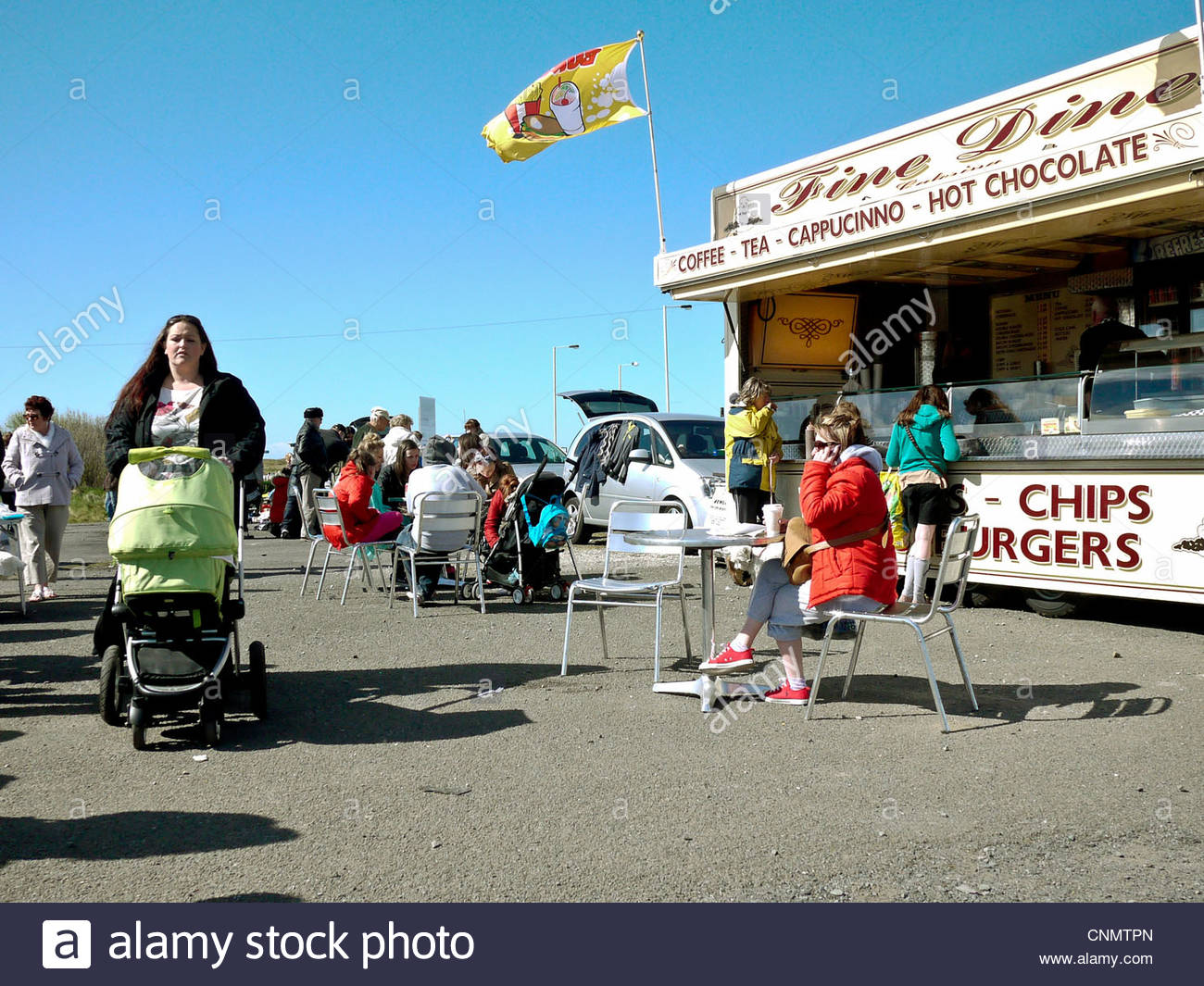 Car boot sale Southport England Stock Photo, Royalty Free Image