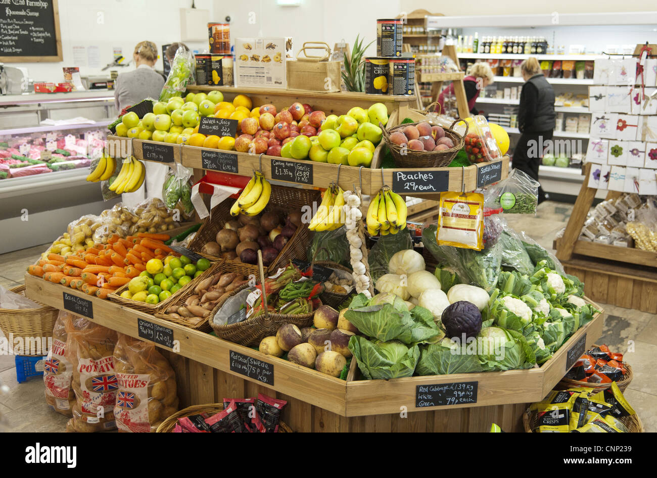Fruit and vegetable in farm shop, Bradford, West Yorkshire, England