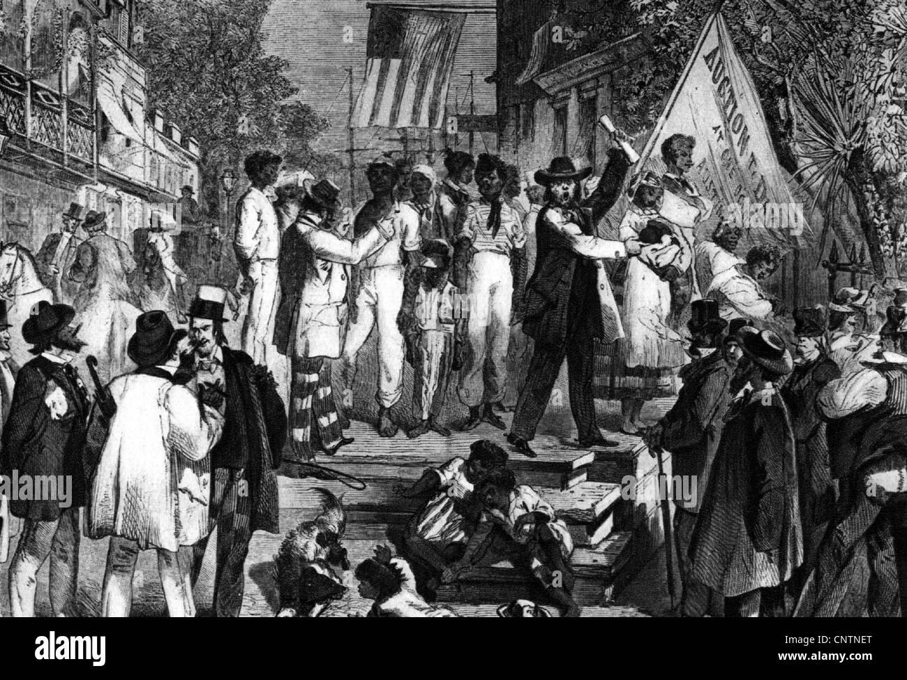 Slavery Slave Trade Auction In Richmond Virginia Contemporary Stock