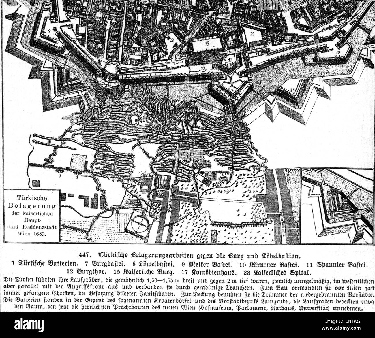 events, Great Turkish War 1683 1699, siege of Vienna, 1683 Stock