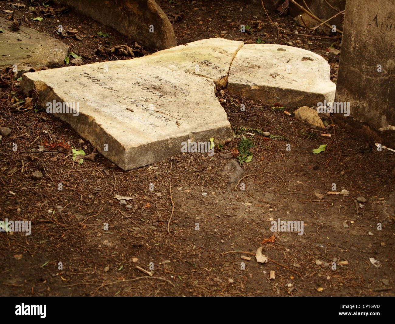 Broken headstone in graveyard Stock Photo 47970537 Alamy