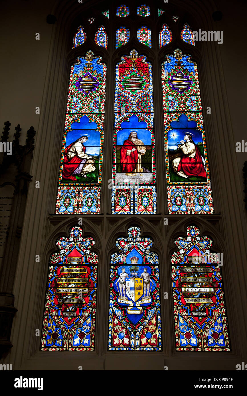 Stain glass window Inside St john's episcopal church Edinburgh Stock