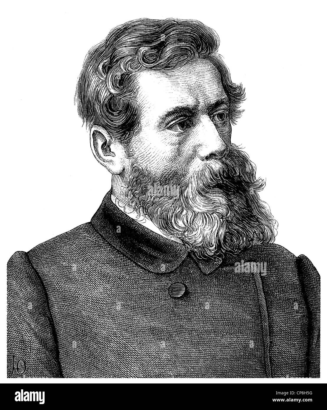 Ludwig Andreas Feuerbach, 1804 - 1872, a German philosopher and anthropologist, Historische Zeichnung - ludwig-andreas-feuerbach-1804-1872-a-german-philosopher-and-anthropologist-CP8H5G