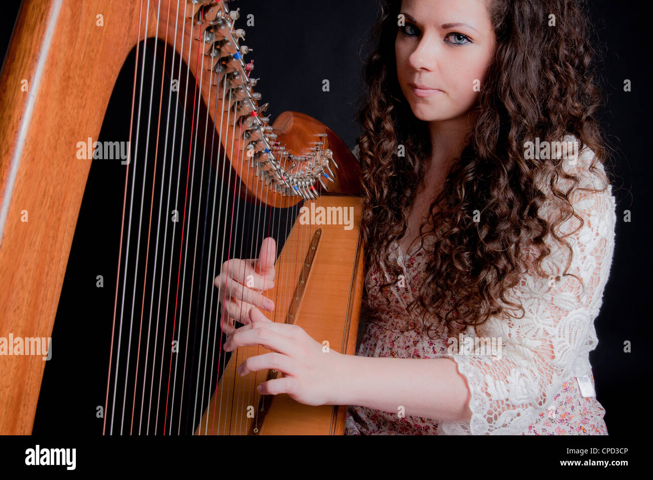 Irish Woman playing harp Stockfoto, Lizenzfreies Bild 48231254 Alamy