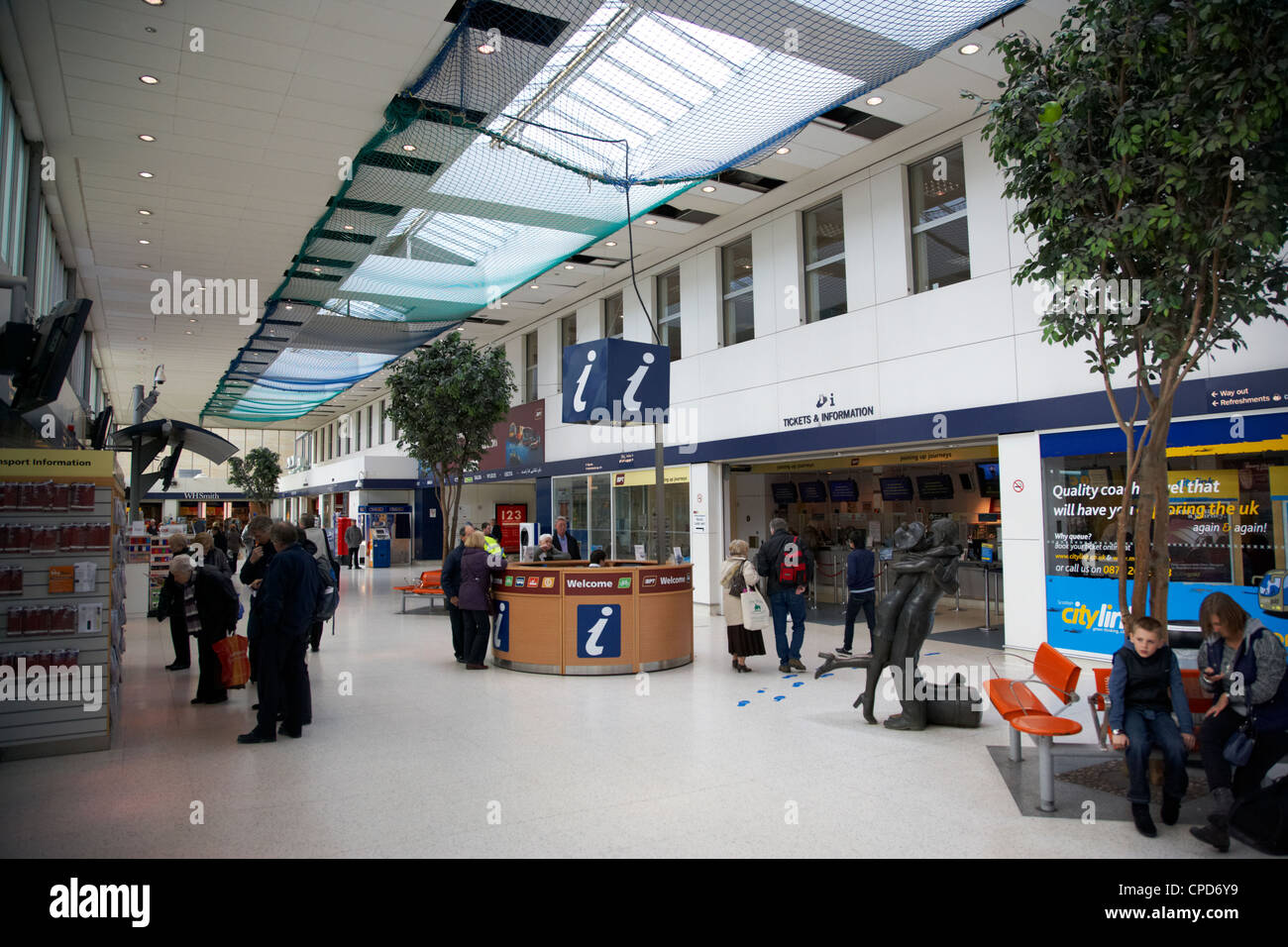 passenger concourse of Glasgow Buchanan street bus station Scotland