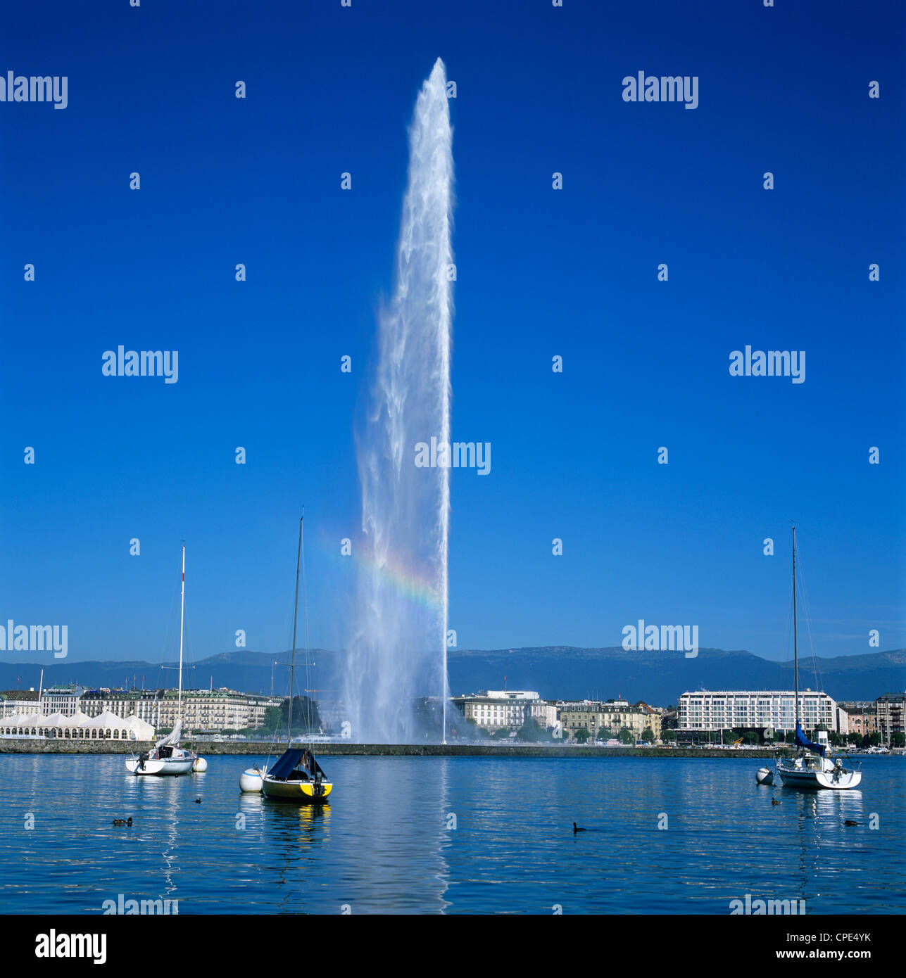Jet d'eau (water jet), Geneva, Lake Geneva (Lac Leman), Switzerland