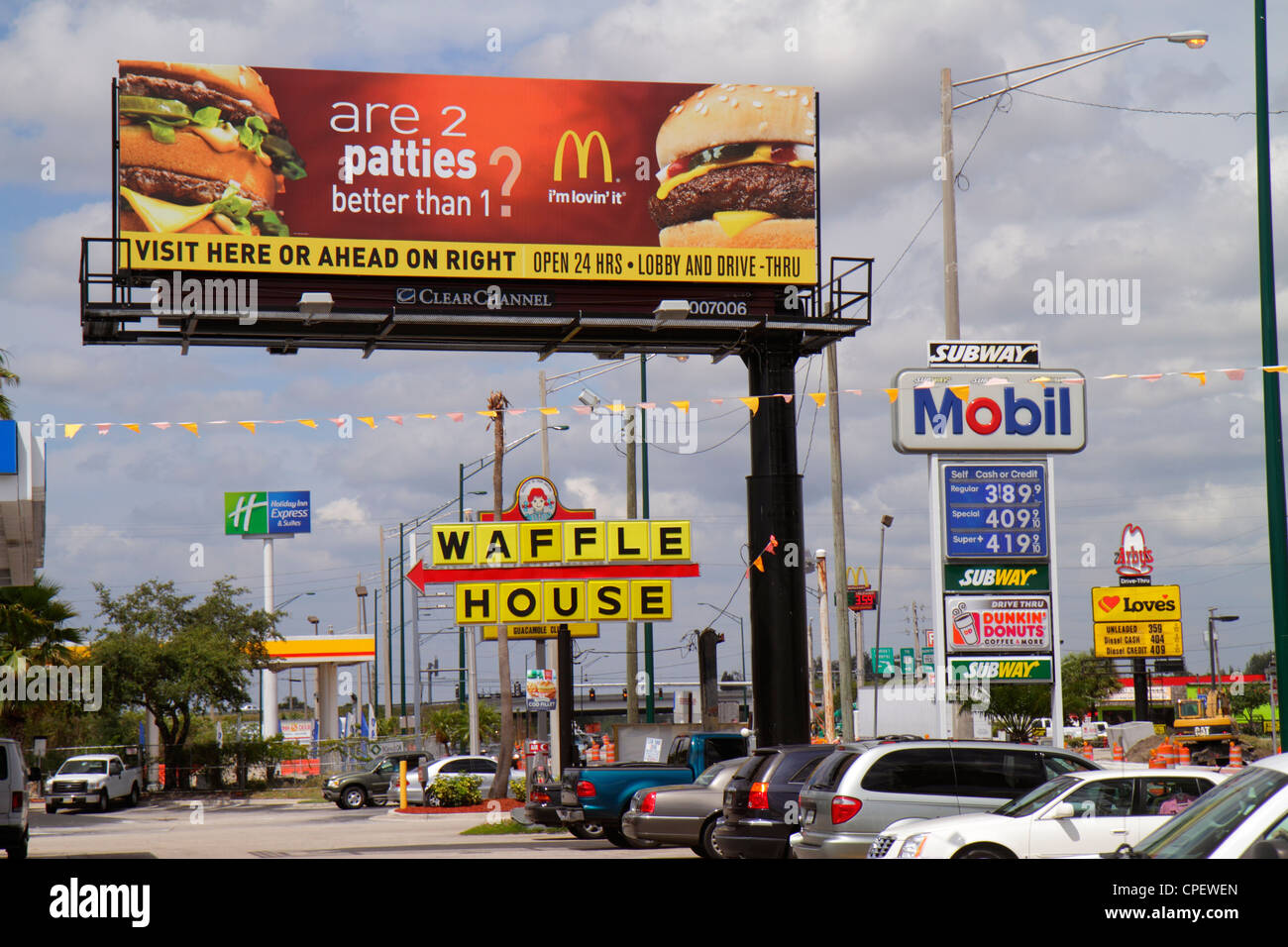 Florida Fort Ft. Pierce billboard signs advertise McDonalds fast food