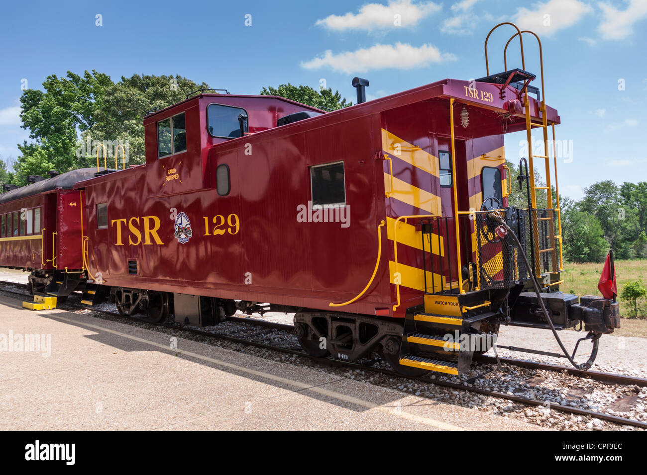 Caboose, vintage refurbished rail car at "Texas State Railroad" 2012