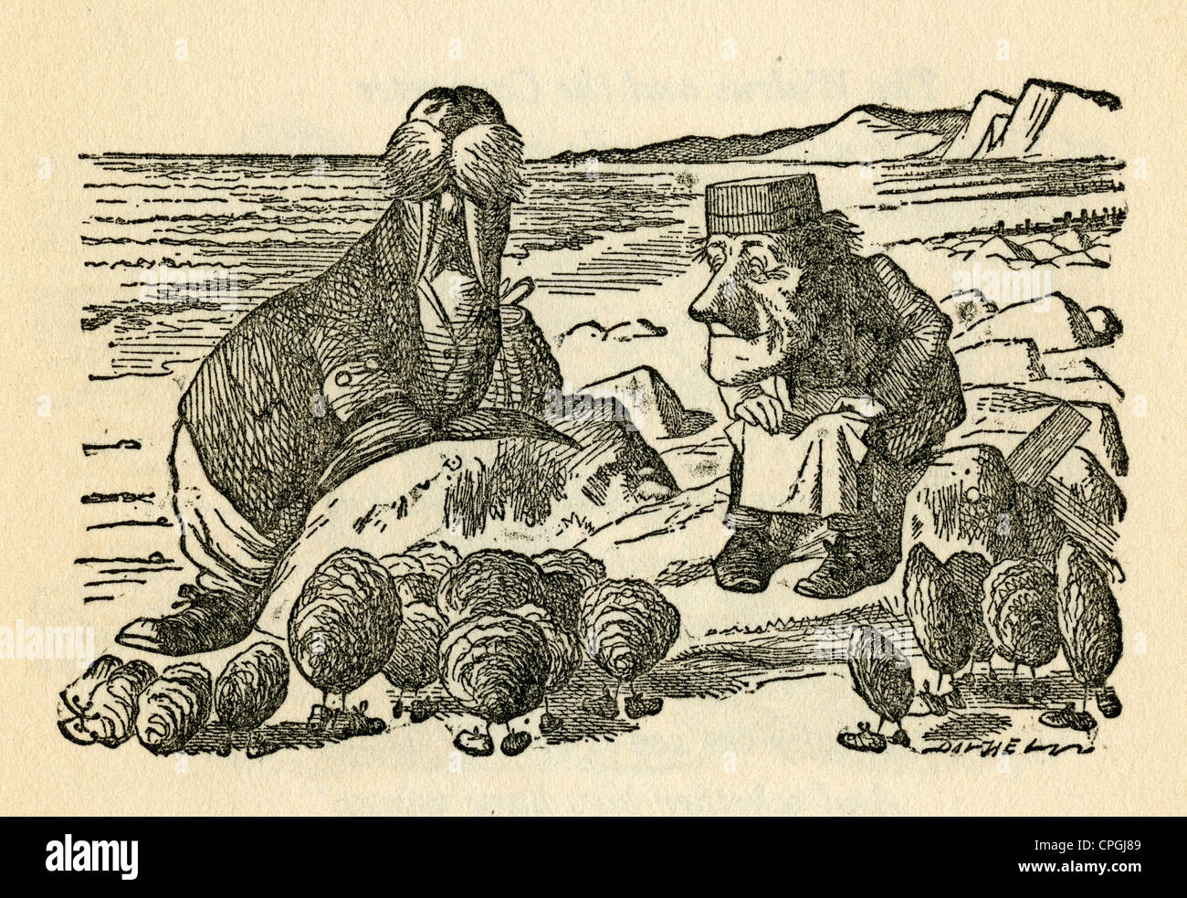 Circa 1910s edition of Alice in Wonderland. The Walrus and the Stock