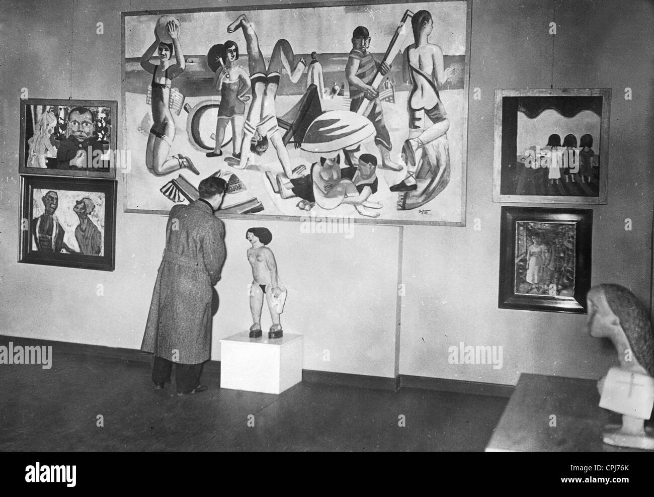 The exhibition 'Degenerate Art' in Berlin, 1938 Stock Photo, Royalty
