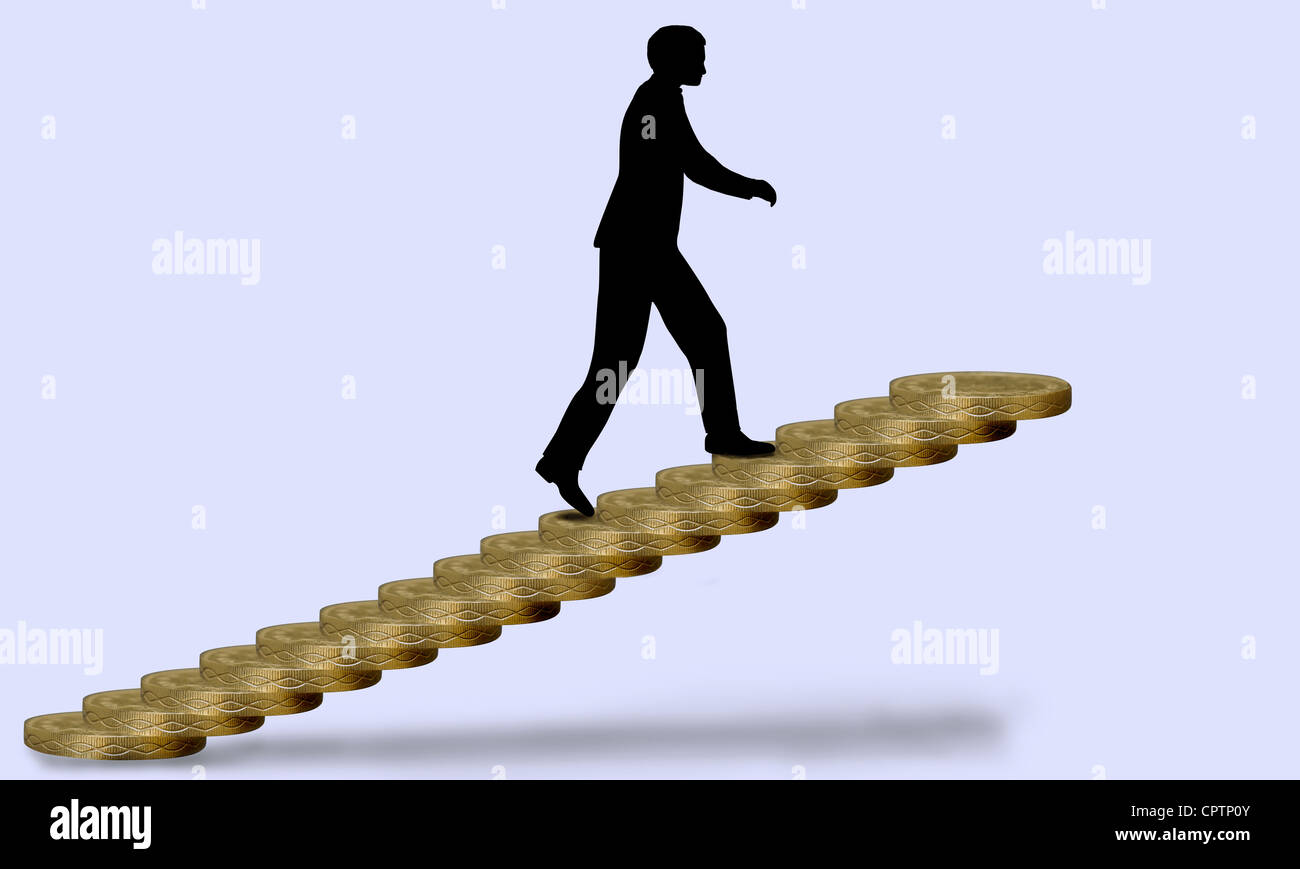 Silhouette of man climbing stairs made of £1 coins, indicating ... for Climbing Stairs To Success
110zmd Silhouette of man climbing stairs made of £1 coins, indicating ... for Climbing Stairs To Success
110zmd