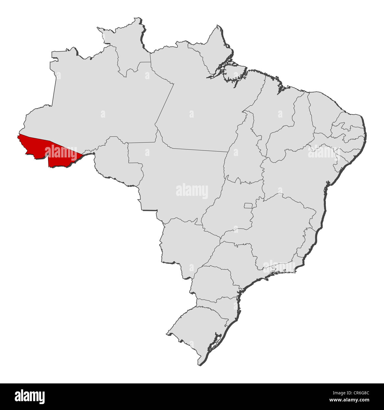 Political Map Of Brazil With The Several States Where Acre Is 8540 The Best Porn Website