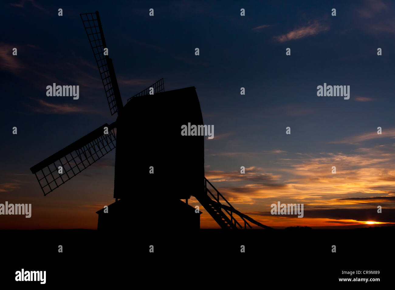 silhouette-view-of-brill-windmill-buckin