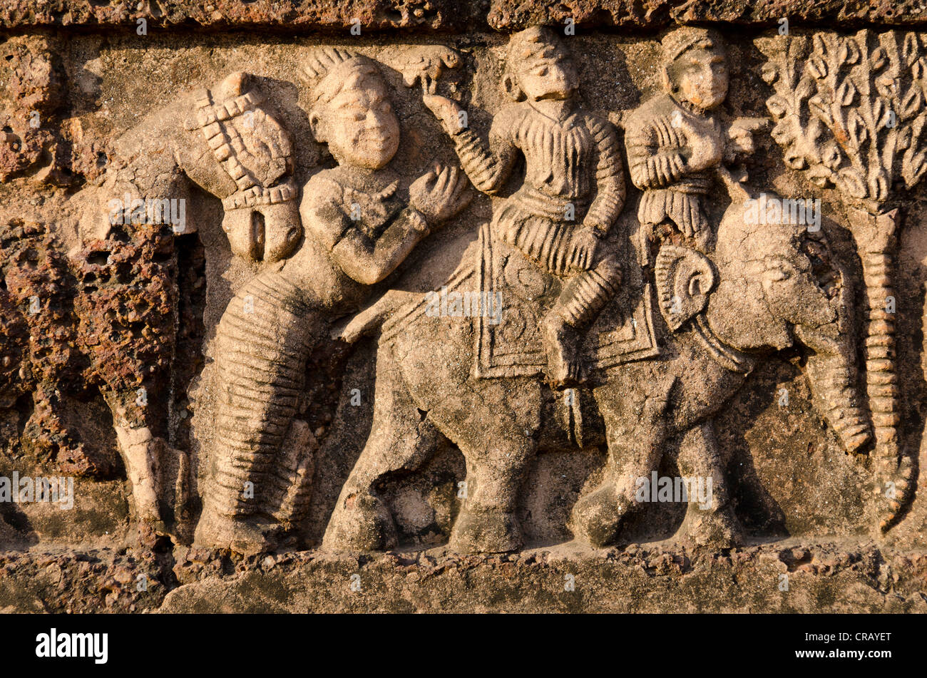 Relief At The Radha Shyam Terracotta Temple Bishnupur Bankura Stock