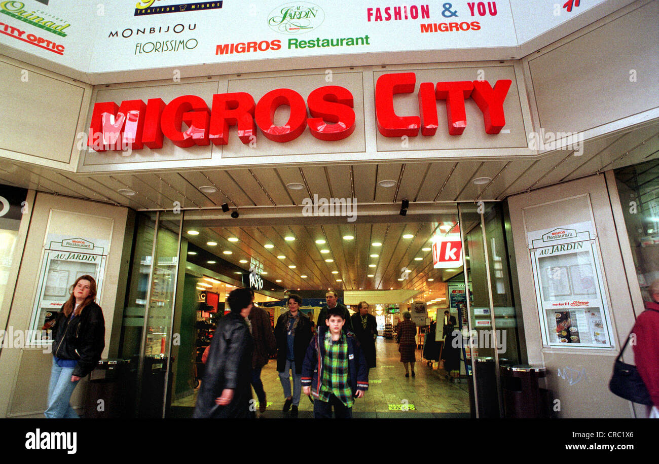 Migros store, Zuerich, Switzerland Stock Photo, Royalty Free Image