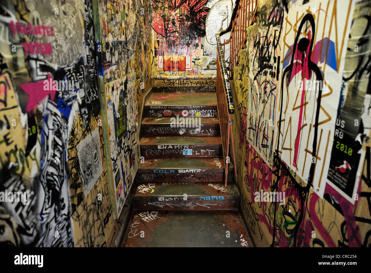 Staircase with graffiti schwarzenberg house rosenthaler strasse berlin mitte germany europe